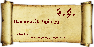 Havancsák György névjegykártya