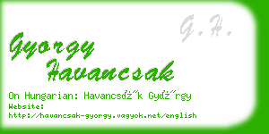 gyorgy havancsak business card